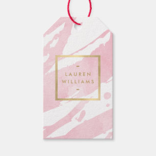 Étiquettes-cadeau Aquarelle rose pastel Abstraite
