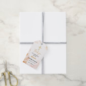 Étiquettes-cadeau Aquarelle rose   Première communion merci (Avec de la ficelle)