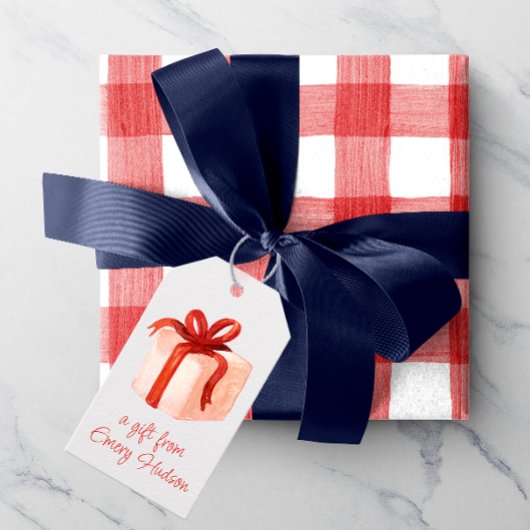 Étiquettes-cadeau Aquarelle rose présent