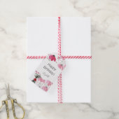 Étiquettes-cadeau Aquarelle rose rose de mou personnalisée (Avec de la ficelle)