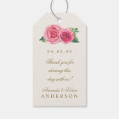 Étiquettes-cadeau Aquarelle rose Roses Mariage Faveur Cadeau Hang Ba (Dos)