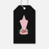 Étiquettes-cadeau Aquarelle Roses rose Mode Rétro Mannequin (Dos)