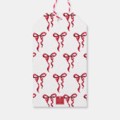 Étiquettes-cadeau Aquarelle Rouge Bow Noël (Dos)