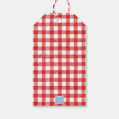 Étiquettes-cadeau Aquarelle Rouge et blanc En vichy Bow Ginger Jar (Dos)