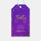 Étiquettes-cadeau Aquarelle rouge étoilée 40e fête d'anniversaire (Devant)