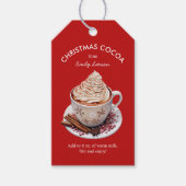 Étiquettes-cadeau Aquarelle rouge Festive cacao chaud (Devant)