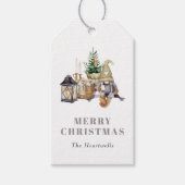 Étiquettes-cadeau Aquarelle Rustique Gnome Holiday (Devant)