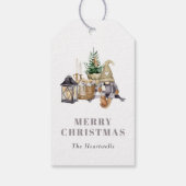 Étiquettes-cadeau Aquarelle Rustique Gnome Holiday (Dos)