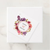 Étiquettes Cadeau Aquarelle rustique Mariage floral rose et violet (En situation)
