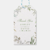 Étiquettes-cadeau Aquarelle rustique Verdure Merci floral Favor (Devant)