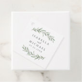 Étiquettes Cadeau Aquarelle simple Rustique Mariage de verdure (En situation)