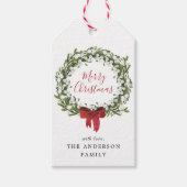 Étiquettes-cadeau Aquarelle Snowberry verdure Wreath Holiday (Devant)