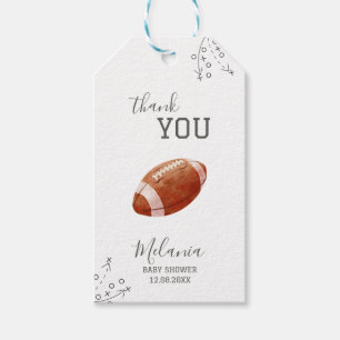 Étiquettes-cadeau Aquarelle sports football américain bébé show