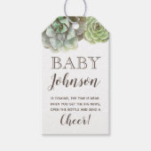 Étiquettes-cadeau Aquarelle Succulente | Balise de préférence de Bab (Devant)