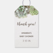 Étiquettes-cadeau Aquarelle Succulente | Balise de préférence de Bab (Dos)