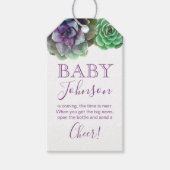 Étiquettes-cadeau Aquarelle Succulente | Balise de préférence de Bab (Devant)