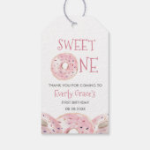 Étiquettes-cadeau Aquarelle Sweet One Boho Donut thème 1er anniversa (Dos)