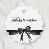 Étiquettes Cadeau Aquarelle tendance Bow Classic Merci Mariage (Devant)