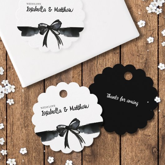 Étiquettes Cadeau Aquarelle tendance Bow Classic Merci Mariage