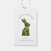 Étiquettes-cadeau Aquarelle Topiary Bunny Joyeux Pâques (Devant)