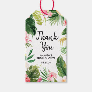 Étiquettes-cadeau Aquarelle Tropical Feuille Merci Tags cadeaux