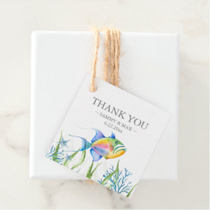 Étiquettes Cadeau Aquarelle Tropical Fish Gifts Favoriser les étique