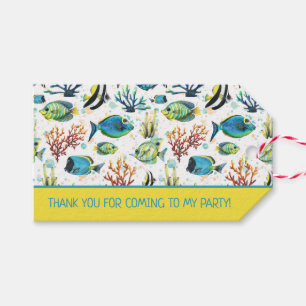 Étiquettes-cadeau Aquarelle Tropical Fish Personnalisé