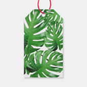 Étiquettes-cadeau Aquarelle Tropical Monstera Feuille Motif (Dos)