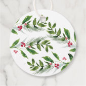 Étiquettes Cadeau Aquarelle Végétation hivernale Noël moderne (Dos)