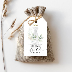 Étiquettes-cadeau Aquarelle Verdure Fête des mariées or Favoriser
