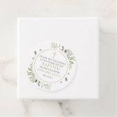 Étiquettes Cadeau Aquarelle Verdure Or Baptême Merci (En situation)