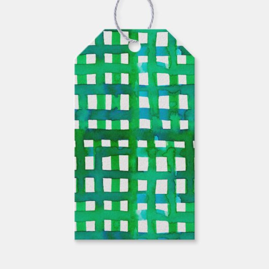 Étiquettes-cadeau Aquarelle - vert (Devant)