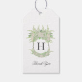 Étiquettes-cadeau Aquarelle Vert et Blanc Hydrangea Crest (Devant)
