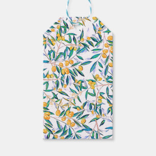 Étiquettes-cadeau Aquarelle verte de l'olive végétale Vintage Feui