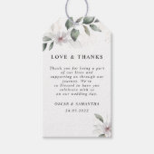 Étiquettes-cadeau Aquarelle verte douce Feuille et fleur | Or (Devant)