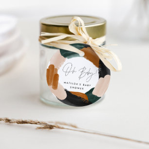 Étiquettes Cadeau Aquarelle verte en terre cuite merci baby shower