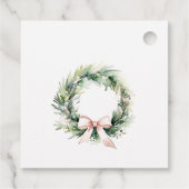 Étiquettes Cadeau Aquarelle verte souple de Noël (Dos)