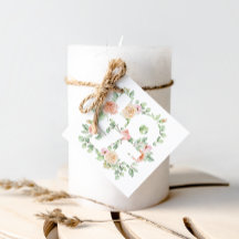 Aquarelle verts et roses AMOUR Saint-Valentin