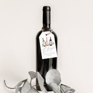 Étiquettes-cadeau Aquarelle Vin Trio encourage à aimer Favoriser