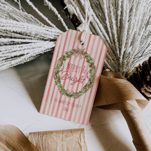 Étiquettes-cadeau Aquarelle vintage Grandes rouges Serres de Noël