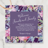 Étiquettes Cadeau aquarelle violette fleur sauvage verdure feuillage (Devant)