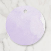 Étiquettes Cadeau Aquarelle violette Merci de cadre argenté (Dos)