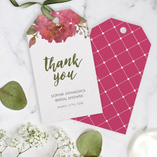 Étiquettes-cadeau Aquarelle violette Merci floral N'importe quel évé