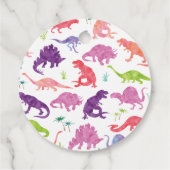 Étiquettes Cadeau Aquarelle violette T-Rex Dinosaure De L'Anniversai (Dos)