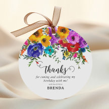 Aquarelle vive et audacieuse Merci floral Annivers