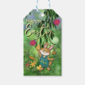Étiquettes-cadeau Aquarelle Whimsal lapin de Pâques (Devant)
