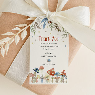 Étiquettes-cadeau Aquarelle Whimsical Champignons Baby shower Favori