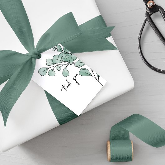 Étiquettes-cadeau Aquarelle Whimsical Eucalyptus Mariage