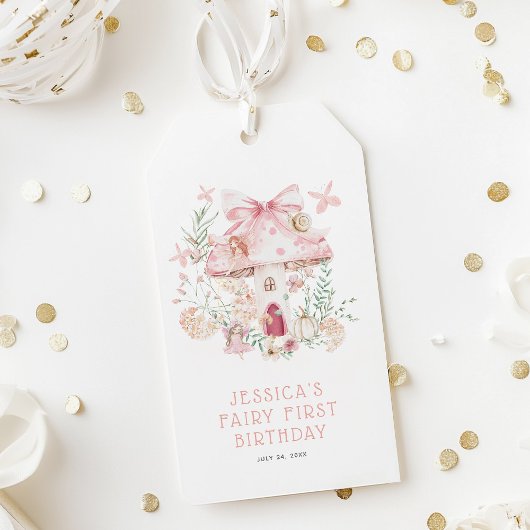 Étiquettes-cadeau Aquarelle Whimsical Fairy 1er anniversaire