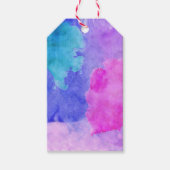 Étiquettes-cadeau Aquarelles rose, violet, Turquoise et bleu (Devant)
